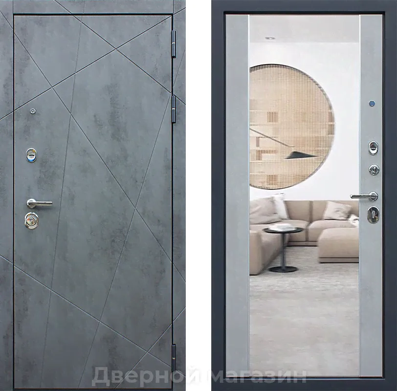Стальная дверь АСД Дуэт-Б с зеркалом